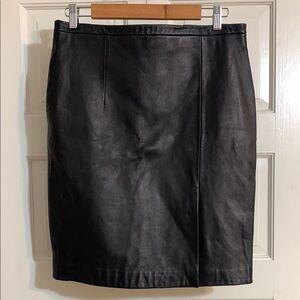 Michael Kors Leather Front Split Skirt